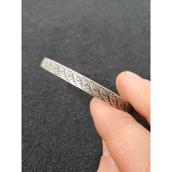 925 Silver Bracelet , Simple Silver Bracelet , Twist Stacking Bracelet , Silver - Picture 4 of 8